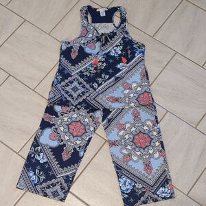 Linea Donatella Racer Back Tassel Tie Front Elastic Waist Pj's Size S